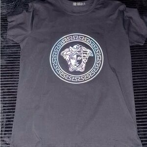 Versace Dark Gray Medusa Graphic Tee